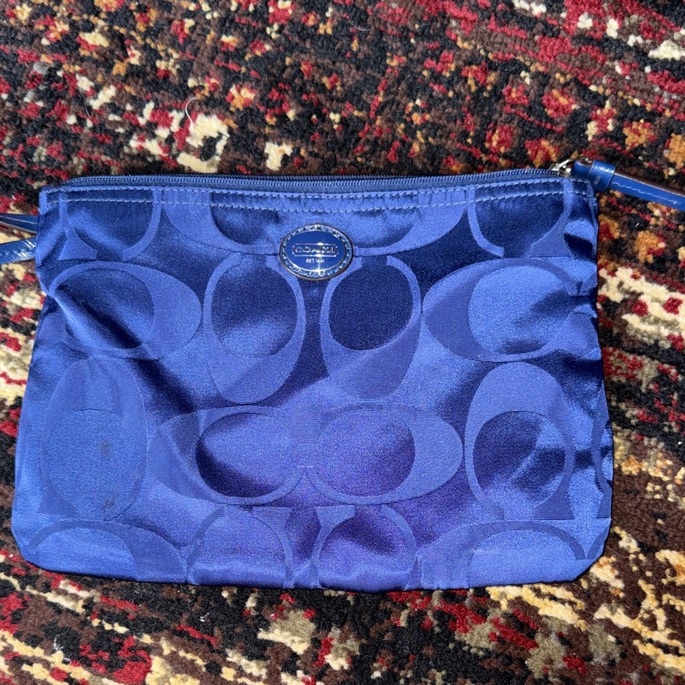Coach Navy Blue Cosmetic Bag